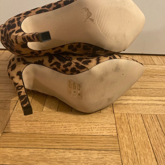 LONDON REBEL LEOPARD STILETTO ANKLE BOOTS - Picture 8 of 11